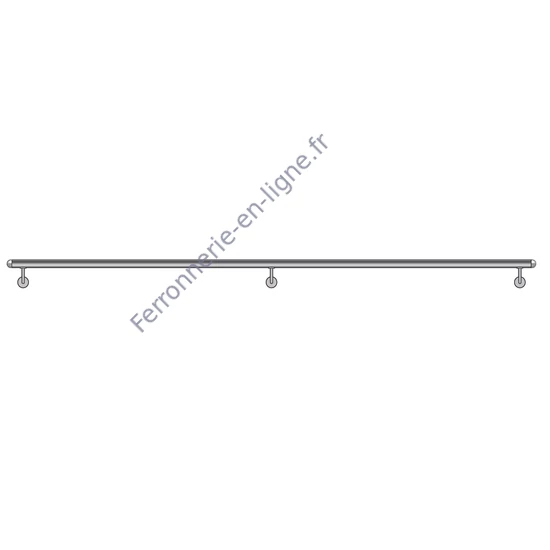Support de main courante pour tube rond, inox (AISI 304), différentes dimensions