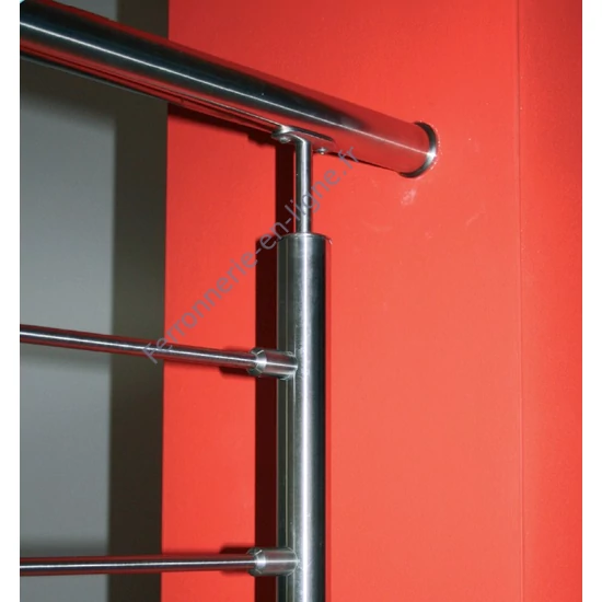 Support de barre à fixer sur tube rond ou carré, inox (AISI 304), différentes dimensions