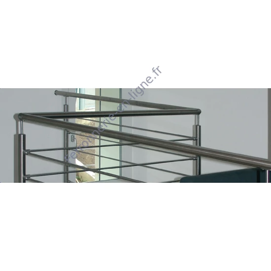 Support de main courante rond, pour tube rond, avec plaque de support 90°, inox (AISI 304), différentes dimensions