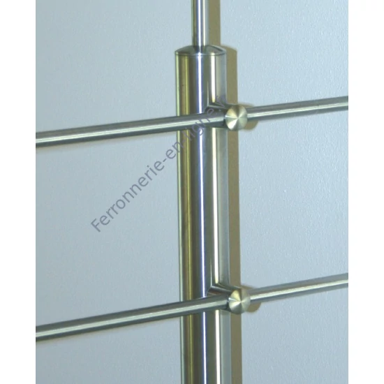 Support de barre avec trou traversant, à fixer sur tube rond, inox (Zamac, effet inox), différentes dimensions