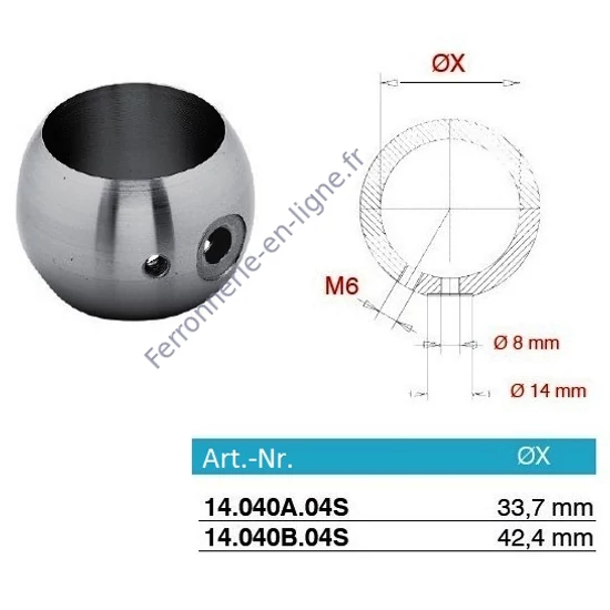 Anneau de support pour tube rond, inox (AISI 304), différentes dimensions
