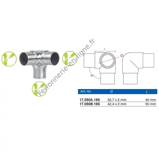 Raccord, inox (AISI 316), différentes dimensions