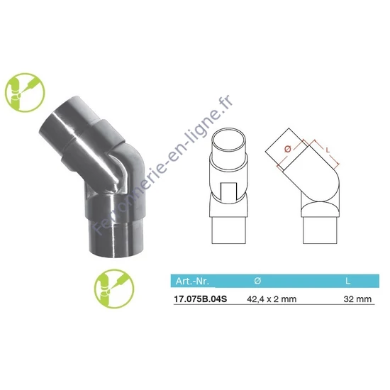 Raccord orientable, inox (AISI 304)