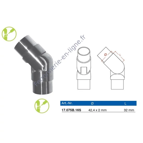 Raccord orientable, inox (AISI 316)