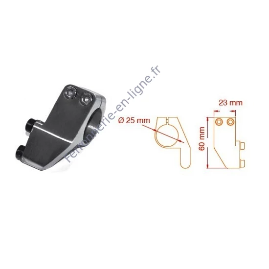 Butée, gauche, pour tube rond, inox (AISI 304)