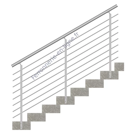 Garde-corps inox avec porte-barres internes