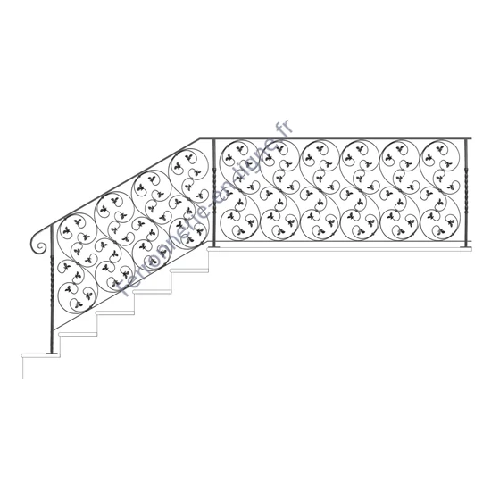 Panneau en fer forgé, profil plat, différentes sections