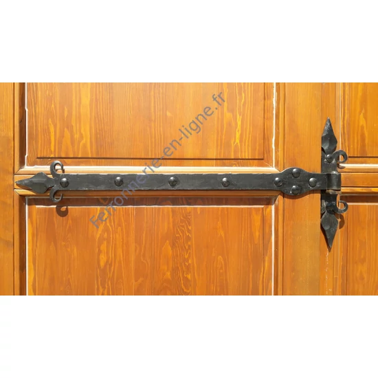 Penture en fer forgé pour porte en bois