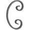 Volute en fer forgé avec bouton décoratif, différentes sections