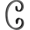 Volute en fer forgé avec bouton décoratif, différentes sections