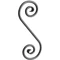 Volute en fer forgé, différentes sections