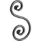 Volute en fer forgé, différentes sections