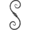 Volute en fer forgé avec bouton décoratif