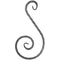 Volute en fer forgé, différentes sections et surfaces