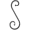 Volute en fer forgé avec bouton décoratif, différentes dimensions et sections
