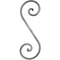 Volute en fer forgé, différentes sections et surfaces