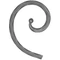 Volute en fer forgé avec extrémités de boule, différentes sections et surfaces