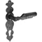 Poignée de porte rustique en style fer forgé, galvanisée et ancienne laquée
