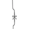 Barreau de balcon, barreau galbé design moderne en fer forgé, profil carré martelé, différentes sections