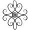 Rosace en fer forgé, rosettes sur les deux côtés, martelé, riveté, différentes sections