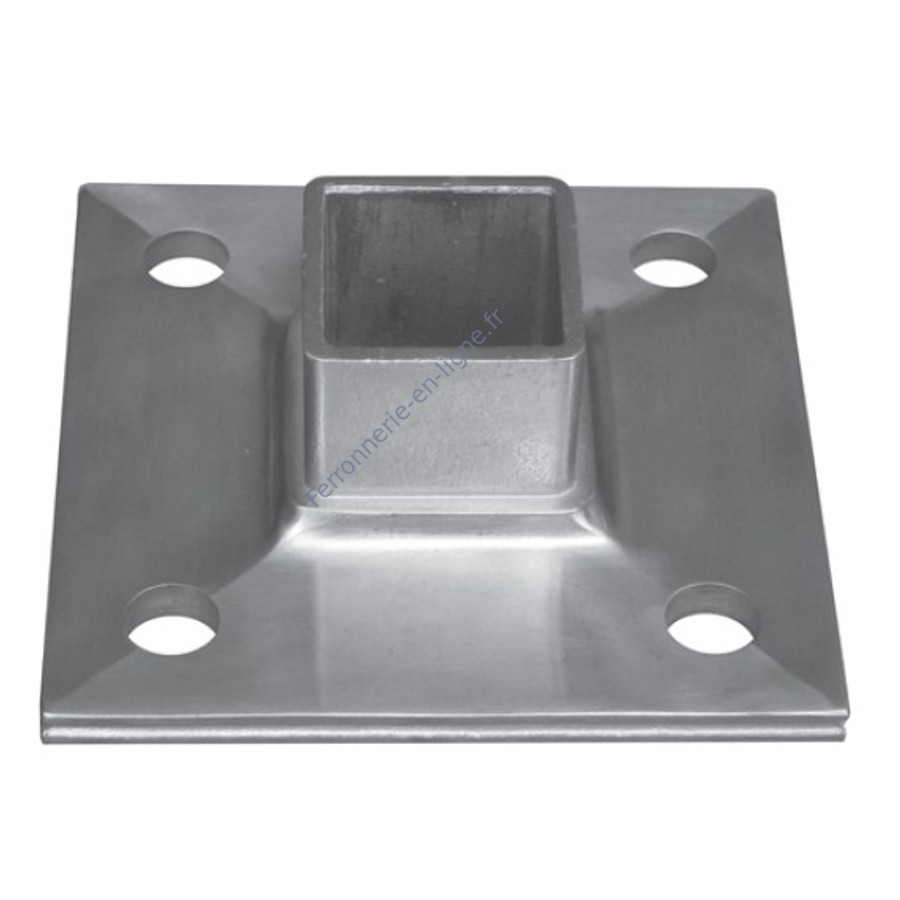 Platine Inox Satinée Angle 90° Pour Tube 33,7 Mm – FP INOX, A2, Pour Garde-corps