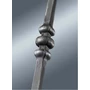 Barreau design moderne en fer forgé, fer de lances sur les deux côtés, profil carré, différentes sections et hauteurs