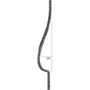 Barreau de balcon, barreau galbé design moderne en fer forgé, profil carré martelé