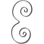 accessoire de ferronnerie, volute en fer forgé