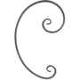 accessoire de ferronnerie, volute en fer forgé