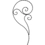 accessoire de ferronnerie, volute en fer forgé
