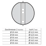 Bille pleine en acier avec trou traversant, différentes dimensions