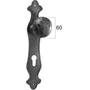 Poignée de porte rustique en style fer forgé, galvanisée et ancienne laquée