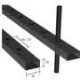 Tube rectangulaire perforé 40x20x2mm, différentes dimensions de trous