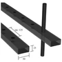 Tube rectangulaire perforé 50x25x2mm, différentes dimensions de trous
