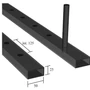 Tube rectangulaire semi-perforé 50x25x2mm, différentes dimensions de trous