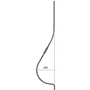 Barreau de balcon, barreau galbé en fer forgé, profil rond, différentes dimensions et fers de lance