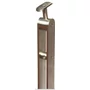 Poteau inox avec ancrage au sol, supports de barre traversante intérieure (Ø12) et support de main courante articulé, acier inoxydable (AISI 304), différentes dimensions