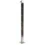 Poteau inox avec ancrage au sol, supports de barre traversante intérieure (Ø12) et support de main courante articulé, acier inoxydable (AISI 304), différentes dimensions