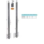 Poteau inox avec ancrage mural, supports de barre traversante intérieure (Ø12) et support de main courante articulé, acier inoxydable (AISI 304), différentes dimensions