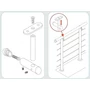Support de main courante pour tube carré, à fixer sur tube rond, réglable en hauteur, inox (AISI 304), différentes dimensions