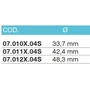 Support de main courante pour tube carré, à fixer sur tube rond, réglable en hauteur, inox (AISI 304), différentes dimensions
