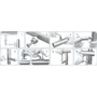 Support de main courante pour tube carré, à fixer sur tube rond, réglable en hauteur, inox (AISI 304), différentes dimensions