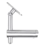 Support de main courante pour tube carré, à fixer sur tube rond, réglable en hauteur, articulé, inox (AISI 304), différentes dimensions