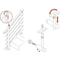 Support de main courante pour tube carré, à fixer sur tube rond, réglable en hauteur, articulé, inox (AISI 304), différentes dimensions