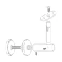 Support de main courante pour tubes ronds et carrés, à fixer sur du verre ou du bois, articulé, réglable en hauteur, inox (AISI 304), différentes dimensions