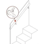 Image 4/4 - Support de main courante pour tubes ronds et carrés, à fixer sur du verre ou du bois, articulé, réglable en hauteur, inox (AISI 304), différentes dimensions