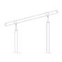 Support de main courante rond, pour tube rond, articulé, réglable en hauteur, inox (AISI 304), différentes dimensions