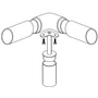 Plaque de support 135° pour tube rond, inox (AISI 304), différentes dimensions