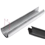 Tube rond à rainure avec insert en caoutchouc, inox (AISI 304), différentes tailles
