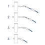 Embout fileté orientable pour câble inox, connexion à tube rond 42,4 mm, inox (AISI 316), différentes dimensions